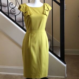 J. Crew Lemon-Lime Color Dress w/Bow Detail 0